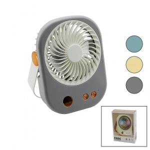 Egonex Hasuba Hs-285 Bjj-565 (ışıklı) (mini Fan) Masa Üstü (usb Şarjlı) (2in1 Kulp=taşıma & Duruş) (3 Kademe Hız) (15.5x12cm) Mini Vantilatör*120