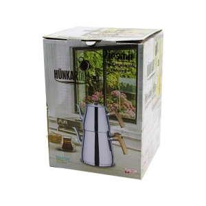 Egonex Hünkardem Pramit ( Aile Boy ) Çelik Çaydanlık Seti & Takımı ( Renkli Bakalit Kulp ) ( Üst Demlik: 1.5lt & Alt Suluk: 2.75lt ) ( Kendinden Süzgeçli ) *8
