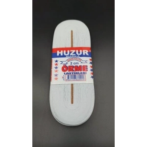 Egonex Huzur ( Beyaz & 2cm ) Paça Lastik Yassı Geniş 10mt*50