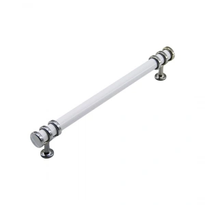 Egonex İbico-954 ( 16cm ) ( Yüzük Krom & Kulp Beyaz ) Boru Çekmece Kulp*10x5