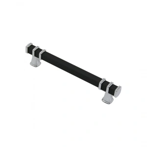 Egonex İbico-964 ( 12.8cm ) ( Yüzük Krom & Kulp Siyah ) ( Kare ) Çekmece Kulp*10x5