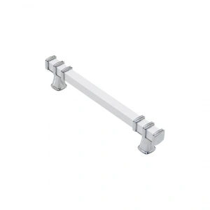 Egonex İbico-967 ( 12.8cm ) ( Yüzük Krom & Kulp Beyaz ) ( Kare ) Çekmece Kulp*10x5