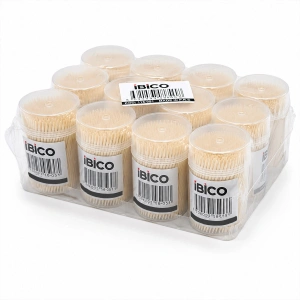 Egonex İbico İ15-060 ( Orta Boy ) Kürdan ( Pvc Plastik Kutu ) ( Tek Tek Çıkar Delikli Kapak )*12x30