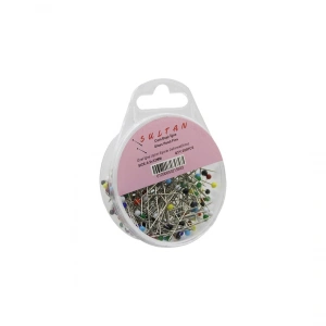 Egonex İbico İ20-012 Sultan ( 200 Pcs ) ( Renkli Toplu ) Başörtü İğnesi ( Şeffaf Plastik Askılıklı Kutulu ) ( 0.5x32mm )*10x48
