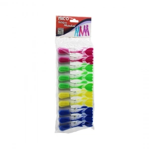 Egonex İbico İ21-034 ( 10pcs ) ( Çiçek Figürlü Silikon ) ( Renkli Uç ) ( Şeffaf Plastik ) Mandal*12x12
