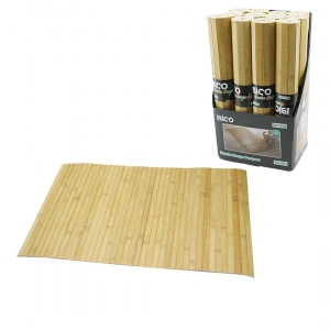 Egonex İbico İ21-072 ( Dikdörtgen & Bambu ) ( Kalın Çubuk ) Kaydırmaz Banyo Paspası ( 70x45cm )*12x4