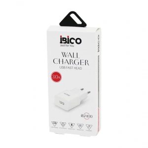 Egonex İbico İb-2400 ( Usb ) ( Başlık ) ( 3.0a ) ( Hızlı ) Telefon Şarj Başlık Ev ( 5v=3.0a & 9-12v-1.5a )*5x30