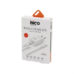 Egonex İbico İb-3003 ( Usb To=( Type-c ) (set) (ev Başlık + Kablo=1mt) Telefon Şarj (hızlı) ( 3.0a ) (9v-12v )*10x20
