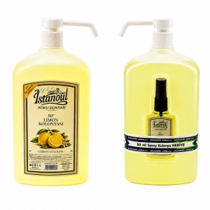 Egonex İstanbul Koku Dünyası ( 900ml ) ( Limon ) ( 80° ) Pompalı Sprey Kolonya ( 50ml Sprey Hediyeli )*12=k