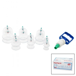 Egonex Krt-1013 (12pcs) Hacamat Kupa Masaj Seti (1-pompa+no-6:4ad & No-7-5-4:2 Şer Ad& No-3: 1ad& No-2:1ad) Mika Kristal Pls.*40