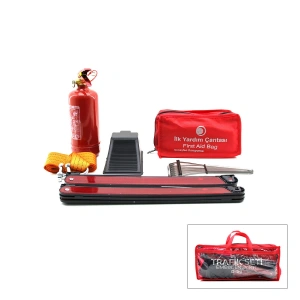Egonex Krt-1102 ( 2li Set ) ( 4 Gen Çanta ) ( 7pcs + 38pcs ) ( Oto Trafik Seti + İlk Yardım Seti ) (yangın Tüpü=1kg) (2pcs Reflektör) (bez Kemer Çekme Halat=2.9mt) (araç Takoz) (buz Kazıma) (set Çantası)*10