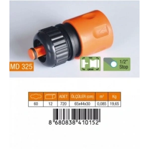 Egonex Medalyan Md-325 ( 1/2 ) Hortum Bağlantı Adaptörü ( Stoplu )*60x12