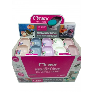 Egonex Melody M-087 Nova ( Vantuzlu ) Sabunluk & Süngerlik (renkli Plastik) ( Eğimli Duruş Ayaklı )*30=k