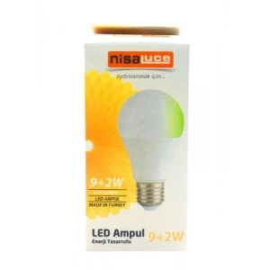 Egonex Nisaluc Eamp-074/by ( 9+2w ) ( E27 ) ( Beyaz-yeşil ) Led Ampul*10x10