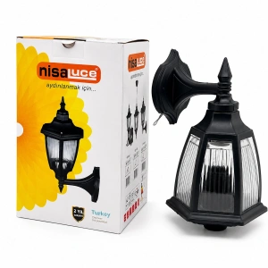 Egonex Nisaluce Ebh02-s ( E27 & Ip44 ) ( Siyah ) ( 60w ) ( Duvar Aplik ) ( Bahçe-balkon ) Sokak Lambası & Armatür*24