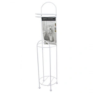 Egonex Orsa-376 ( Beyaz & Metal) Ayaklı Wc Kağıtlık ( Yedekli )*6=k