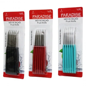 Egonex Paradıse ( 6pcs ) Meyve Bıçak Renkli Plastik Saplı*60