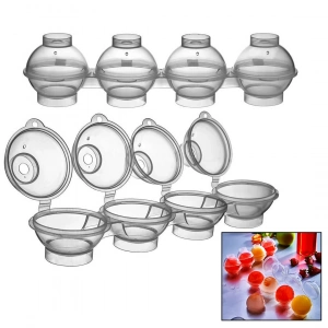 Egonex Plastlife Kp-152 ( 4lü Top ) Küre Buz Kalıp Sızdırmaz Plastik Buzluk*48=k