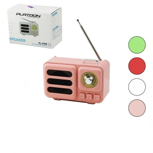 Egonex Platoon Pl-4708 (wireless) Hoparlör & Speaker & Radyo (ışıklı) (usb Şarjlı) (renkli Kasa & Bronz Çerçeve)(usb & Dc 5v & Tf)*60