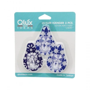 Egonex Qlux L-00292 ( 3pcs ) Lilyum Yapışkanlı ( Mika Kristal Plastik ) Askı*60