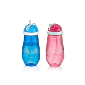 Egonex Qlux L-00502 Çiko Çocuk Pipetli Plastik Matara Renkli*24=k