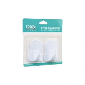 Egonex Qlux L-00735 ( 2pcs ) Opak Beyaz Plastik Askı*32x2