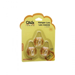 Egonex Qlux L-00901 ( 3pcs ) Leo Askı ( Şeffaf Askı ) ( Yapışkanlı Montaj )*20x2