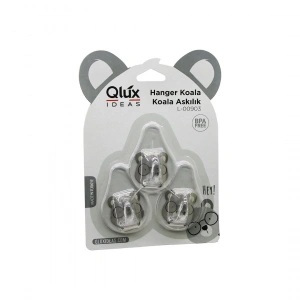 Egonex Qlux L-00903 ( 3pcs ) Koala Askı ( Şeffaf Askı ) ( Yapışkanlı Montaj )*60