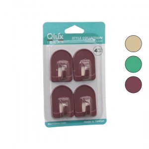 Egonex Qlux L-00953 ( 4pcs ) Dome Askı No-1 ( Rekli Plastik ) ( Yapışkanlı Montaj )*80