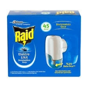 Egonex Raid Elektro ( Set= Likit ) ( 45 Gece ) Elektro Likit Sivrisineklere Öldürücü Set ( Elektro Likit Isıtıcı & Yedek Şişe=27.4ml )*6x4