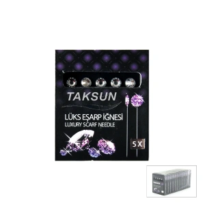 Egonex Taksun ( 5pcs ) ( Siyah ) ( Lux ) Başörtü & Eşarp İğnesi*12x100
