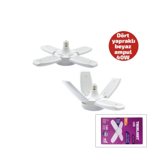 Egonex Thorlıght P-6040b ( 1+4 Kollu & Yapraklı ) ( Pervane Modeli ) Papatya  Beyaz Led Lamba Ampul ( 40w & E27)*27