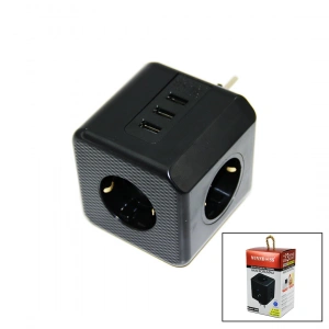 Egonex Wınnboss-3440 Termal Akım Korumalı  ( 3lü Priz ) ( 3x Usb ) Duvar Tipi Priz Siyah ( 10a & 2500w )*60