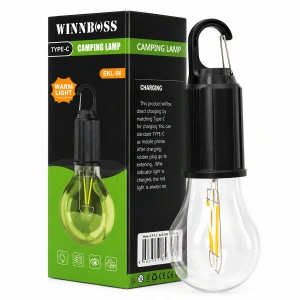 Egonex Wınnboss Ekl-06 G-912 ( Usb Şarjlı ) (seyyar Ampul Model=rustik) Kamp Lambası (mandallı Kanca Askılık) (3-kademe Işık)*120