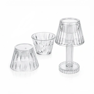 Egonex Yakut-9878  Kristal Damlalı Mumluk & Masa Lamba Abajur Mini Pilli*24x20