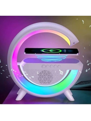 Kablosuz Telefon Şarj Bluetooth Hoparlör Istasyonu Ses Rgb Atmosfer Gece Işık Bt-2301