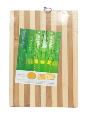 Egonex 18x28x1.8cm Lux Ahşap Bambu Kesim Panosu & Tahta Metal Kulplu