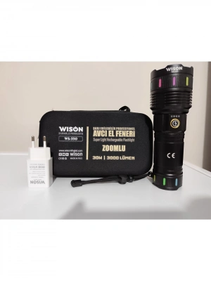 Wıson Wison Ws-550 30w 3000 Lümen Zoomlu Profosyonel El Feneri