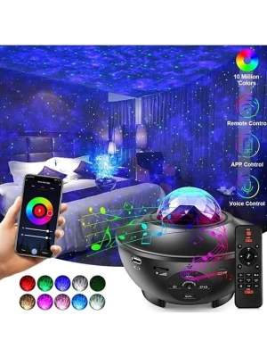 Yıldızlı Projektör Tavan Bulutsu Galaxy Lazer Işıklı Disko Topu Bluetooth Hoparlör Parti Led Lambası