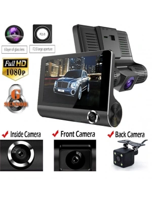 4 İnç Araç İçi Kamera Kaydedici Çift Ön Ve Arka Hd 1080p Gece Görüşlü Araç Kamerası