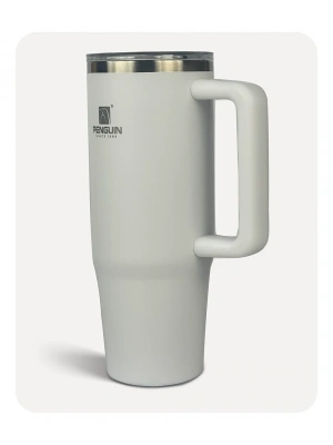 Penguin Termos Pipetli Termos Bardak 900 Ml Paslanmaz Çelik Beyaz