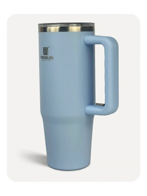 Penguin Termos Pipetli Termos Bardak 900 Ml Paslanmaz Çelik Mavi