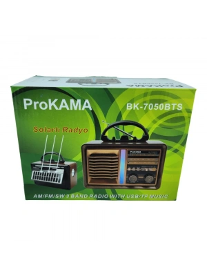 Prokama Çok Fonksiyonlu Ahşap Radyo BK-7050BTS