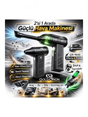 Goldorion Mini Şarjlı Hava Üfleyici ve Vakumlu El Süpürgesi