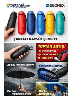 Çantalı Kapsül Şemsiye Toptan
