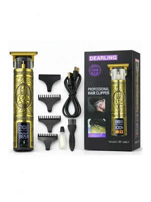 Dearling RF-1867 Profesyonel Saç ve Sakal Tıraş Makinesi - Dijital Göstergeli, Retro Tasarım
