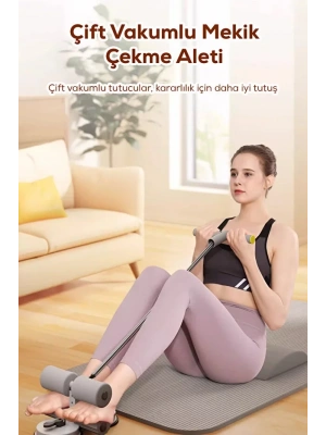 Çift Vantuzlu Mekik Çekme Plastik Spor Aleti Direnç Lastikli Egonex
