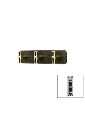 Egonex İbico İ17-006 ( 3 Kollu= Gold & ( T= Ꟶ ) Yapışkanlı Pls. Askı ( Mika Kristal Şeffaf Renkli Taban ) ( 3.5kg.taşıma )*12x14