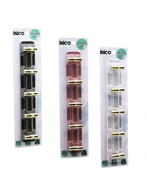 Egonex İbico İ17-013 ( 5 Kollu= Gold & ( T= Ꟶ ) Yapışkanlı Pls. Askı ( Mika Kristal Şeffaf Renkli Taban ) ( 5kg.taşıma )*12x10