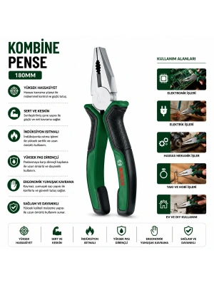 Egonex Bosch-1 600 A03 2vb ( 528 ) ( 7 & 180mm ) Pense ( Lüx Ergonomik Saplı ) ( 60 ± Kesme Sertlik )*6x1